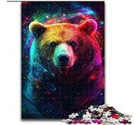 Puzzle Adulte Galaxy Brown Bear 1000 pièces, Anti-Stress, Vacances à la Maison, avec Affiche et fiche de Questions Assorties (26x38cm)