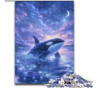 Puzzle Adulte Galaxy Whale 1000 pièces, Jeu Stimulant et Familial avec Affiche et fiche de Questions-réponses (26x38cm)