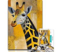 Puzzle Adulte Girafe Art 1000 pièces Difficile, Assemblage de Motifs, activités Amusantes à la Maison, Cadeau d'anniversaire, Cadeaux de Voyage 50x75cm