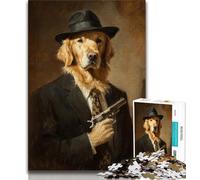 Puzzle Adulte Golden Retriever Tueur 1000 pièces, Anti-Stress, défi Difficile, à Offrir en Cadeau à Toute la Famille (50x75cm)