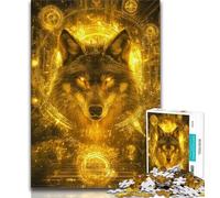 Puzzle Adulte Golden Wolf 1000 pièces, Jeu éducatif, Jouet de défi, décoration Murale, Cadeaux d'anniversaire et de Noël Uniques 38x26cm