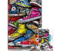 Puzzle Adulte Graffiti Chaussures 1000 pièces, idée Cadeau d'anniversaire pour Adultes, Jeu Familial et Passe-Temps 26x38cm
