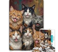 Puzzle Adulte Group of Cats Making Funny Faces, Format 1000 PCS
