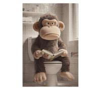 Puzzle Adulte Grumpy Monkey Reading on The Toilet, 1000 PCS