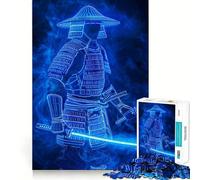 Puzzle Adulte Guerrier Samouraï Néon 1000 Pièces Jeu de réflexion Détente et qualité Cadeau précieux (50x75cm)