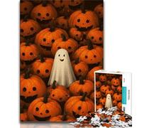 Puzzle Adulte Halloween Pumpkin Soul 1000 pièces avec pièces de Formes aléatoires entièrement emboîtables pour Les Enfants de 14 Ans et Plus (26x38cm)
