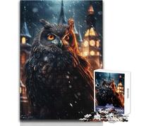 Puzzle Adulte Hibou Noir dans la Nuit (1000 pièces):Un défi intellectuel Stimulant et Une Surprise Originale pour Les fêtes Dimensions:50x75cm