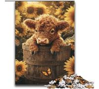Puzzle Adulte Highland Cow 2000 pièces, pour Les 14 Ans et Plus, Jeux Amusants, activités à la Maison, Cadeaux d'anniversaire, Cadeaux de Voyage (70x100cm)