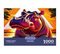 Puzzle Adulte Hippopotames1000 Pièces Jeu Éducatif Puzzle Décoratif Cartoon Animal Theme Puzzles Cadeaux pour Hommes pour Adultes Enfants 70x50cm/1000pcs