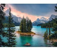 Puzzle Adulte : ile de l'esprit 2000 Pieces - Collection Canada - lac - Set Paysage de Montagne + 1 Carte Tigre