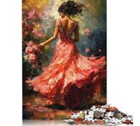 Puzzle Adulte inspiré des impressionnistes, Femme élégante en Robe Fleurie, Puzzle en Bois pour Adultes, Jeu éducatif, Jouet de défi, 1000 pièces (75 x 50 cm)
