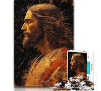Puzzle Adulte Jésus doré, 1000 pièces, Jeu Familial Anti-Stress, défi Difficile, Cadeaux du Père Noël Secret, 50x75cm