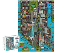 Puzzle 500 Pieces New York/Puzzle Adulte et Enfant - Puzzle New York 500 Pieces dans Un Style Rétro 8 Bits - Fabriqué avec du Carton 100% Recyclé par bopster