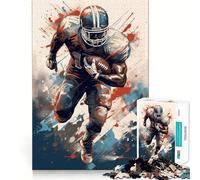 Puzzle Adulte Joueur de Football américain 1000 pièces,Jeu de Stimulation Cognitive,sans Espace,Design ajusté,Cadeau d'anniversaire,Casse-tête (50x75cm)