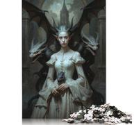 Puzzle adulte La reine du château du dragon Puzzle de 1000 pièces Puzzle en papier pour l'âge 18 ans et plus Jeu difficile 1000 pièces (38x26 cm)
