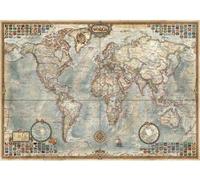 Puzzle Adulte : la Vieille Carte du Monde - 1500 Pieces - Set Puzzle Collection géographique et Histoire + 1 Carte Tigre