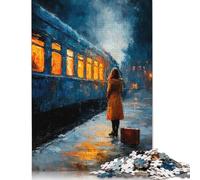 Puzzle Adulte Last Train - A Pause Before The Goodbye Puzzle Adulte Jeu Educatif Défi Jouet 1000 Pièces (75x50cm)