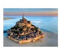 Puzzle adulte - le mont st michel a l aube - 1000 pieces - collection monument normandie - ile - mer - paysage