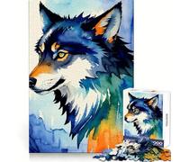 Puzzle Adulte l'esprit Sauvage des Loups 1000 pièces Développe l'esprit d'analyse Idéal pour se détendre et s'assembler Cadeau d'hiver (38x26cm)