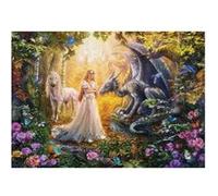 Puzzle adulte licorne blanche princesse et dragon - collection animaux fantastique - 1500 pieces - educa G