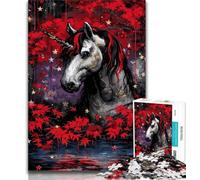Puzzle Adulte Licorne mystérieuse 1000 pièces Jeu Familial Cadeau d'anniversaire Défi Haute difficulté 38x26cm