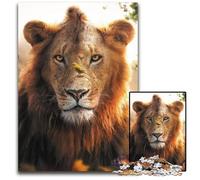 Puzzle Adulte Lion et Papillons 1000 pièces, Puzzle Stimulant, soirée de Jeux en Famille, œuvre d'art décorative à Faire soi-même, 26x38cm/10,23x14,96 Pouces
