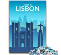 Puzzle Adulte Lisbonne Portugal 1000 pièces (26x38cm) - Jeux Difficiles en Famille - Activités Amusantes à la Maison - Cadeau d'anniversaire ou de Voyage