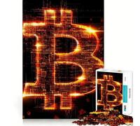Puzzle Adulte Logo Bitcoin Orange Fluo 1000 pièces Sharp Logic, Jouet Anti-Stress, découpe précise, Objet de Collection (50x75cm)