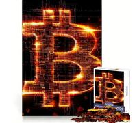 Puzzle Adulte Logo Bitcoin Orange Fluo 1000 pièces Sharp Logic, Jouet Anti-Stress, découpe précise, Objet de Collection (50x75cm)