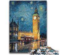 Puzzle Adulte Londres sous Le Ciel Nocturne 1000 pièces Difficulté Aide Le Cerveau à exercer Jouets addictifs pour cultiver la Patience Superbe Cadeau (38x26cm)