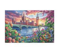 Puzzle Adulte Londres Tower Bridge Rivière Paysage Urbain Sauvage 1000 Pièces De Qualité Amusant Créatif Et Captivant Parfait pour Hobby Et Détente （75x50cm）
