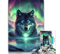 Puzzle Adulte Loup Arctique 1000 pièces, décoration Murale, Cadeau Unique pour Anniversaire et Noël, adapté aux Adolescents de 14 à 50 Ans, 75x50cm