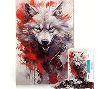 Puzzle Adulte Loup Blanc 1000 pièces Découpe de Haute précision Facile à Apprendre Plaisir en Famille (38x52cm)