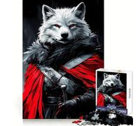 Puzzle Adulte Loup Blanc Guerrier Animal 1000 Pièces Jeu de réflexion stratégique et Relaxant Ajustement précis Idée Cadeau (50x75cm)