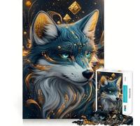 Puzzle Adulte Loup Bleu Mystique 1000 pièces, Jeu d'exercice Mental, Anti-Tension, Design à Assembler, Joli Cadeau (38x26cm)