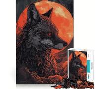 Puzzle Adulte Loup coloré 1000 pièces Jeu Stimulant l'esprit Découpe Laser de qualité supérieure Activité relaxante en Groupe à l'intérieur (38x26cm)