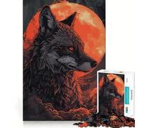 Puzzle Adulte Loup coloré 1000 pièces Jeu Stimulant l'esprit Découpe Laser de qualité supérieure Activité relaxante en Groupe à l'intérieur (38x52cm)