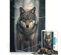 Puzzle Adulte Loup dans forêt enneigée 1000 pièces Jeu de Stimulation Cognitive sans Espace,Assemblage précis Cadeau d'anniversaire Casse-tête (50x75cm)