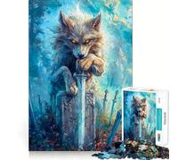 Puzzle Adulte Loup dans Le cimetière 1000 pièces,Jeu de mémoire Amusant,Assemblage Stable,pièces Qui ne bougent Pas,Format Compact,idéal pour des Moments de Jeu en Famille (38x52cm)