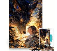 Puzzle Adulte Loup et Fille 1000 pièces,Jeu de Stimulation Cognitive,Assemblage précis sans espaces,activité apaisante pour la Pause mentale (50x75cm)