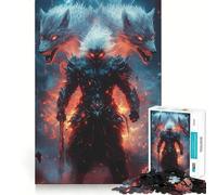 Puzzle Adulte Loup Guerrier 1000 pièces Jeu de mémoire Amusant Assemblage Stable,pièces Qui ne bougent Pas Format Compact Idéal pour des Moments de Jeu en Famille (38x52cm)