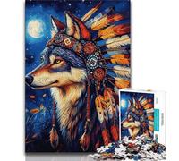 Puzzle Adulte Loup Indien 1000 pièces, Anti-Stress, défi Difficile, à Offrir en Cadeau à Toute la Famille 50x75cm