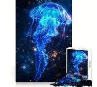 Puzzle Adulte Lumineux Méduse Néon 1000 pièces Jeu d'exercice Mental Soulagement des tensions Design à Assembler Joli Cadeau (38x26cm)
