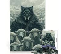 Puzzle Adulte Masque de Loup Mouton Chef 1000 pièces Stratégie, réflexion, Pleine Conscience, évasion, Assemblage précis, (50x75cm)