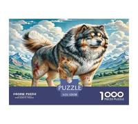 Puzzle Adulte Mastiff tibétain Chien Duveteux dans Un Champ Vert, pour Toute la Famille, Femmes et Hommes (52 x 38 cm/1000 pièces).