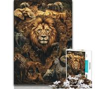 Puzzle Adulte Monde Animal Africain 1000 pièces pour Adultes et Adolescents pour Passer Un Bon Moment à la Maison et renforcer l'amour Entre Couples (50x75cm)