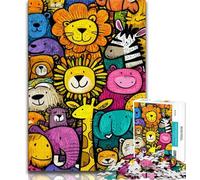 Puzzle Adulte Monde Animalier 1000 pièces pour Adultes et Adolescents pour Passer Un Bon Moment à la Maison et renforcer l'amour Entre Couples (50x75cm)