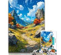 Puzzle Adulte Montagnes en Automne 1000 pièces pour Adolescents Anti-Stress défi Difficile renforce l'amour Entre Couples (50x75cm)