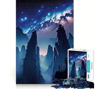 Puzzle Adulte Montagnes Nébuleuses 1000 pièces Jeu d'exercice Mental Soulagement des tensions Design à Assembler Joli Cadeau (38x26cm)
