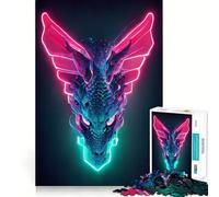 Puzzle Adulte Neon Cyber Dragon 1000 pièces Jeu d'exercice Mental apaisant Design et Assemblage Cadeau Exceptionnel (38x52cm)